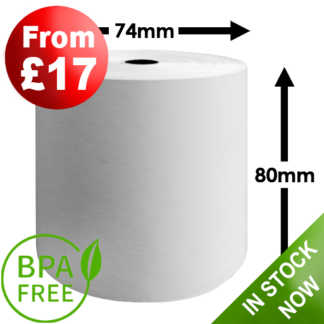 80mm x 74mm Thermal Till Rolls TH80