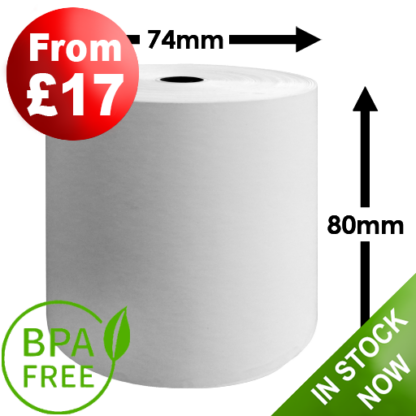 80mm x 74mm Thermal Till Rolls TH80