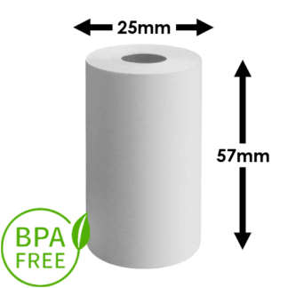 57 x 25mm Coreless Thermal Credit Card Rolls