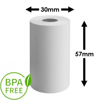 57 x 30mm Coreless Thermal Credit Card Rolls