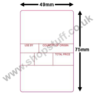 Avery Berkel Format 3 49mm x 75mm Thermal Scale Labels