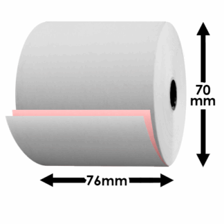 76mm 2-Ply Paper Rolls White/Pink