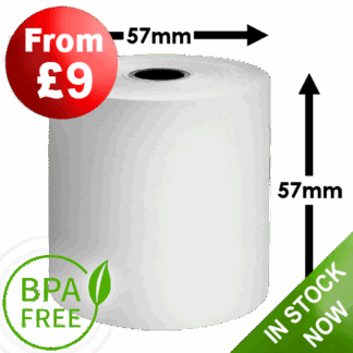 57mm x 57mm Thermal Till Rolls